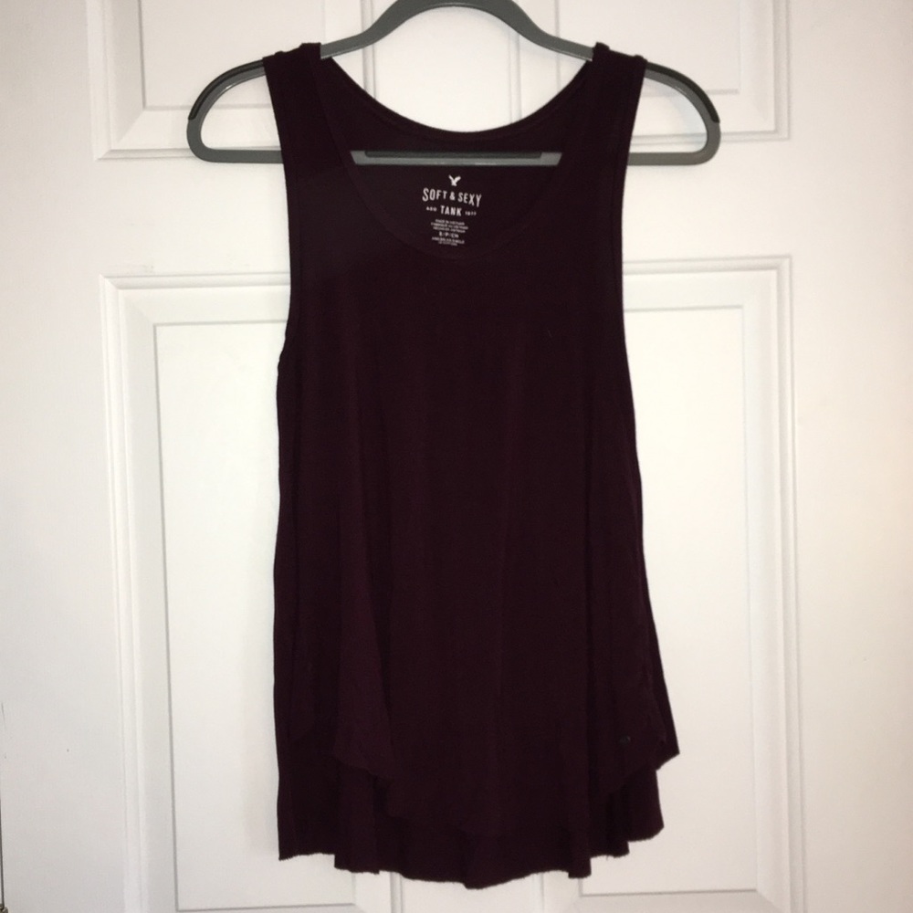 American Eagle Flowy Maroon Tank Top